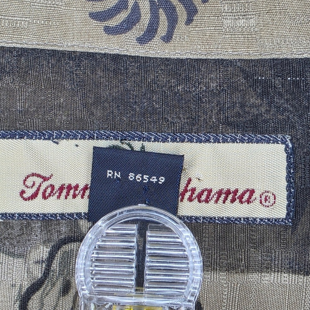 Tommy Bahama Mens Large Silk Hula Girl Camp Shirt Tan RN 86549 - Picture 4 of 8